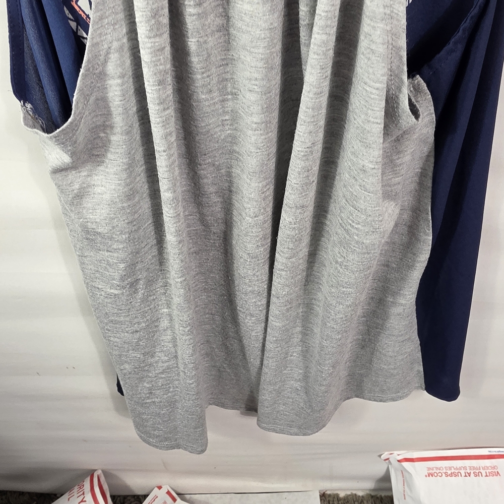 Rewind Navy Aztec Tank with Coral Straps and Gray Side  Panels Size Xl - Picture 8 of 8